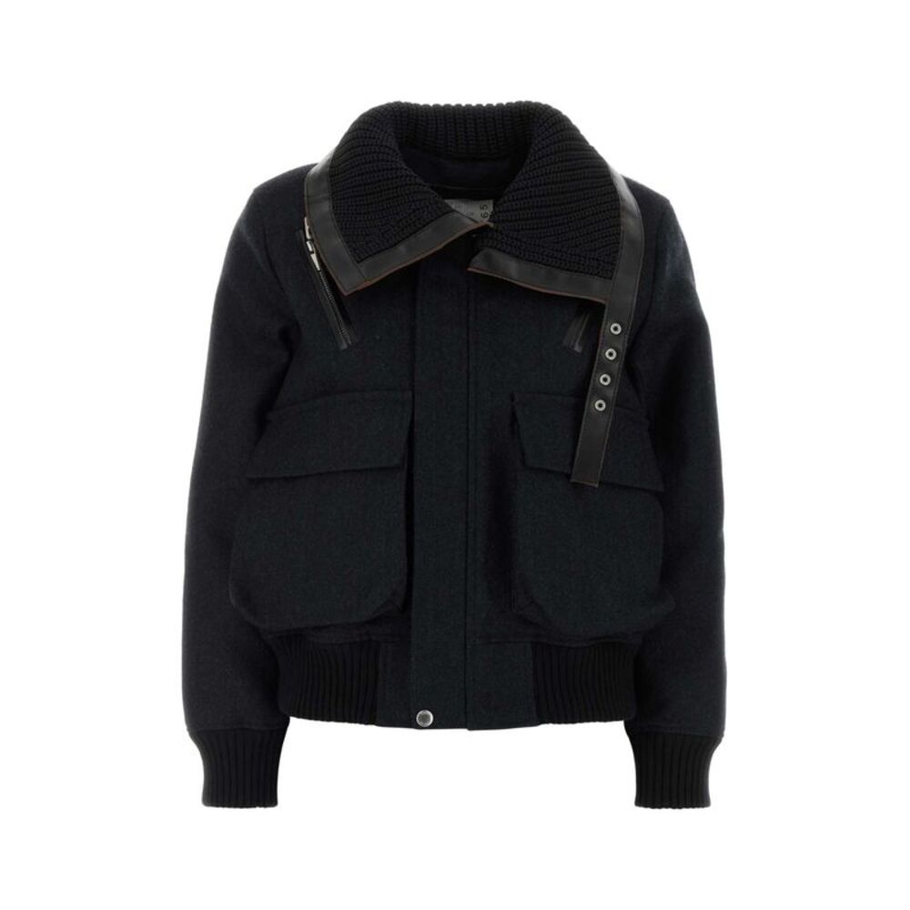 Sacai Women Two-Tone Wool And Nylon Down Jacket